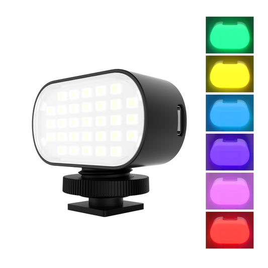 PULUZ Live Broadcast Video LED Light Photography Beauty Selfie Fill Light with Switchable 6 Colors Filters(Black) - Consumer Electronics by PULUZ | Online Shopping UK | buy2fix