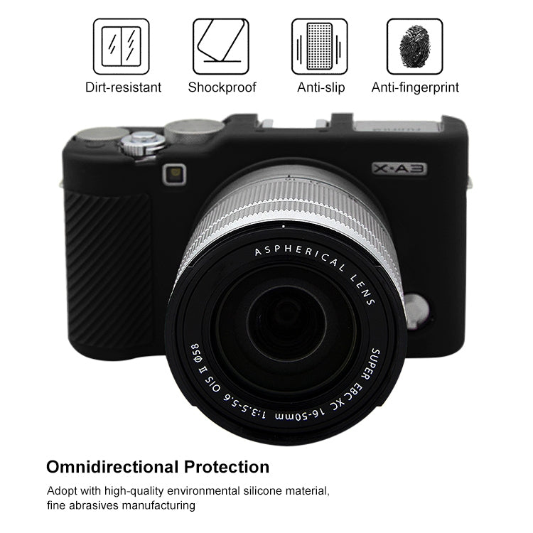 PULUZ Soft Silicone Protective Case for FUJIFILM X-A3 / X-A10(Black) - Protective Case by PULUZ | Online Shopping UK | buy2fix