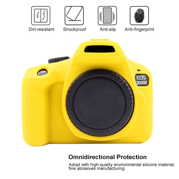 PULUZ Soft Silicone Protective Case for Canon EOS 3000D / 4000D(Yellow) - Protective Case by PULUZ | Online Shopping UK | buy2fix