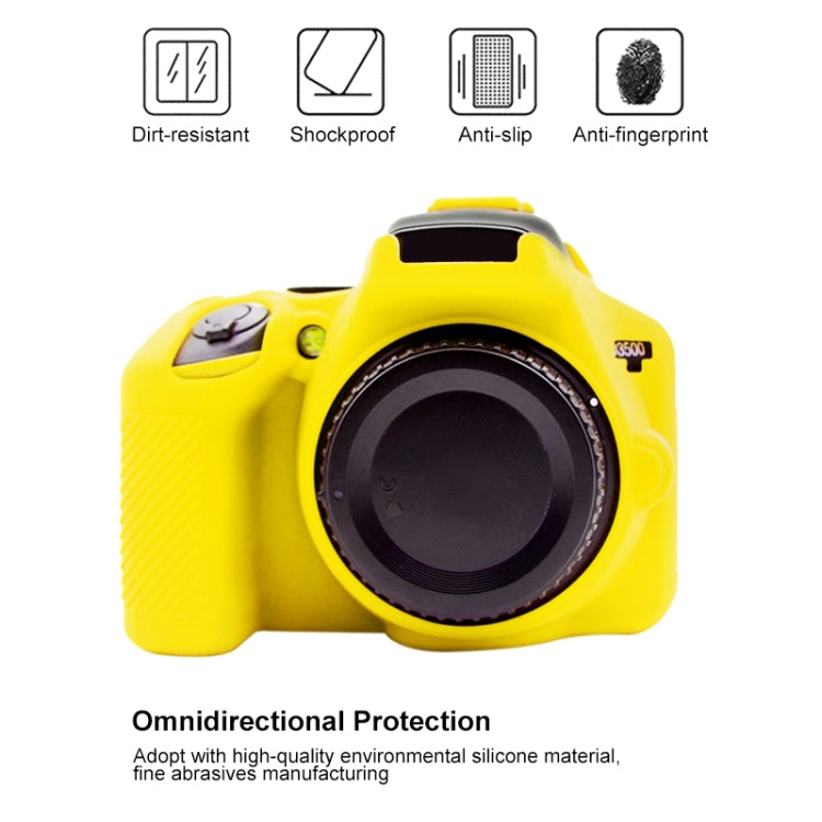 PULUZ Soft Silicone Protective Case for Nikon D3500(Yellow) - Camera Accessories by PULUZ | Online Shopping UK | buy2fix