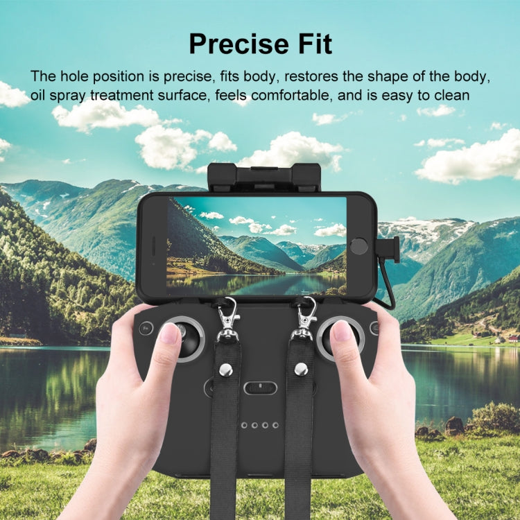 PULUZ Shockproof Anti-scratch Silicone Case with Neck Strap For DJI Neo / Mini 3 / 3 Pro / Mavic 3 / Air 2S / Mini 2 RC-N2 / RC-N1 / RC-N3 Remote Control(Black) - Cases & Bags by PULUZ | Online Shopping UK | buy2fix