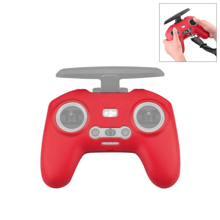 For DJI FPV Combo Remote Control PULUZ Silicone Protective Case(Red) - Cases & Bags by PULUZ | Online Shopping UK | buy2fix