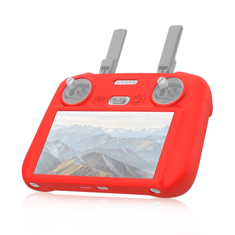 For DJI Mini 4 Pro / Air 3 Remote Control / DJI RC 2 with Screen PULUZ Silicone Protective Case (Red) - Others by PULUZ | Online Shopping UK | buy2fix