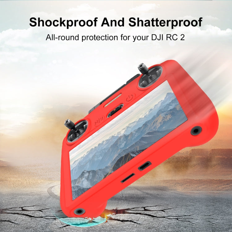 For DJI Mini 4 Pro / Air 3 Remote Control / DJI RC 2 with Screen PULUZ Silicone Protective Case (Red) - Others by PULUZ | Online Shopping UK | buy2fix