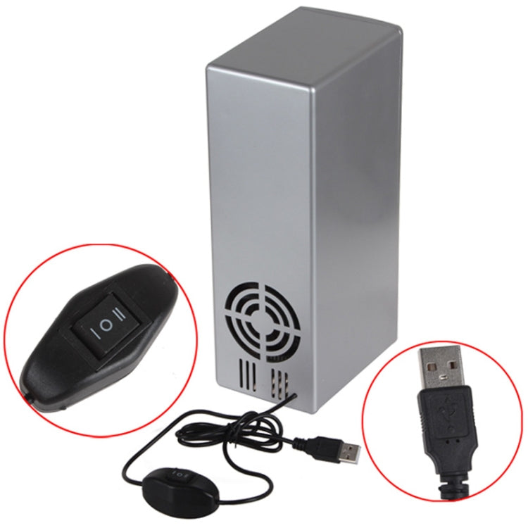 3.5W USB PC Mini Fridge Beverage Drink Cooler / Warmer, Size: 24.5 x 10.8 x 8.3cm(Silver) - In Car by buy2fix | Online Shopping UK | buy2fix