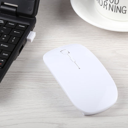 2.4GHz Wireless Ultra-thin Laser Optical Mouse with USB Mini Receiver, Plug and Play(White) - Wireless Mice by buy2fix | Online Shopping UK | buy2fix