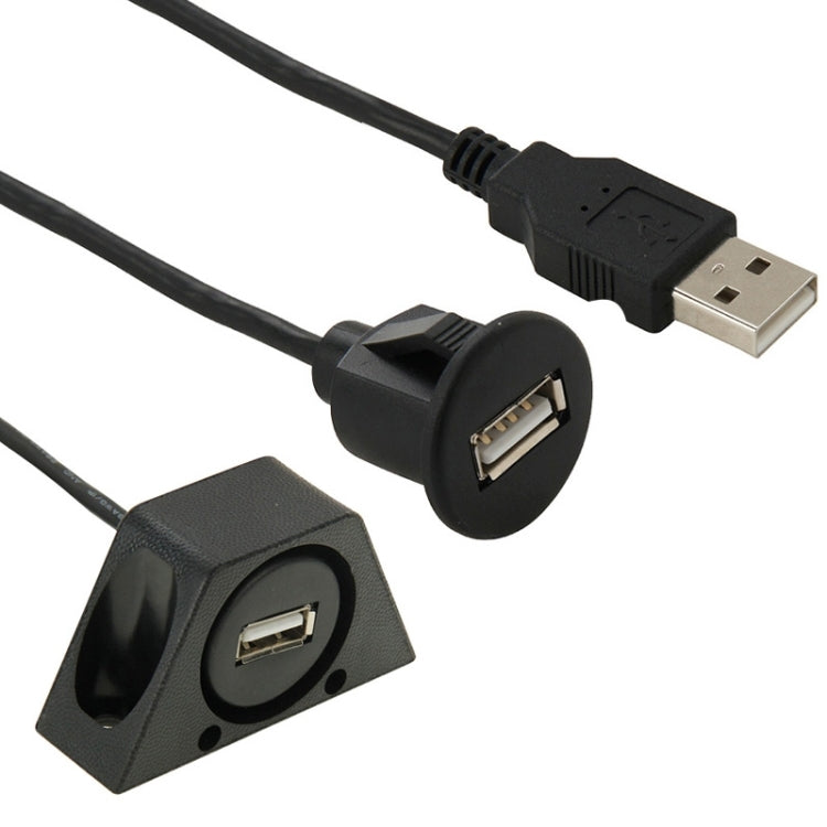 USB 2.0 Male to Female Extension Cable with Car Flush Mount, Length: 2m - In Car by buy2fix | Online Shopping UK | buy2fix