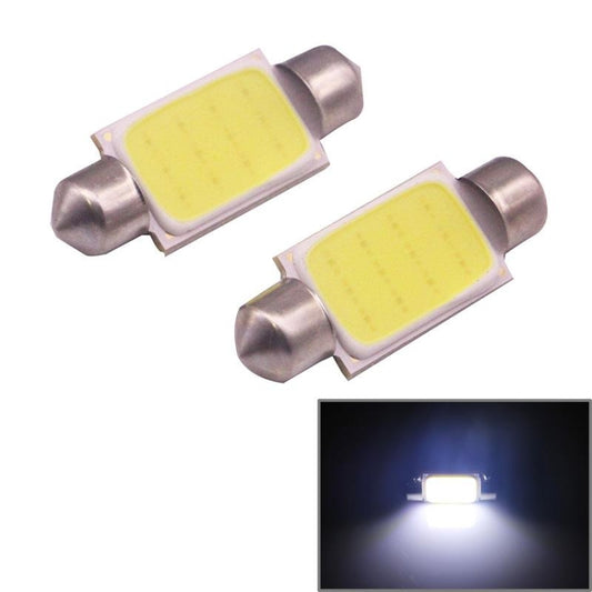 2 PCS 39mm 1.5W 80LM White Light 1 COB LED License Plate Reading Lights Car Light Bulb - Door Lights by buy2fix | Online Shopping UK | buy2fix