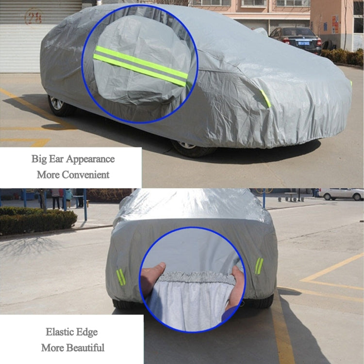 PEVA Anti-Dust Waterproof Sunproof Hatchback Car Cover with Warning Strips, Fits Cars up to 3.7m(144 inch) in Length - PE Material by buy2fix | Online Shopping UK | buy2fix