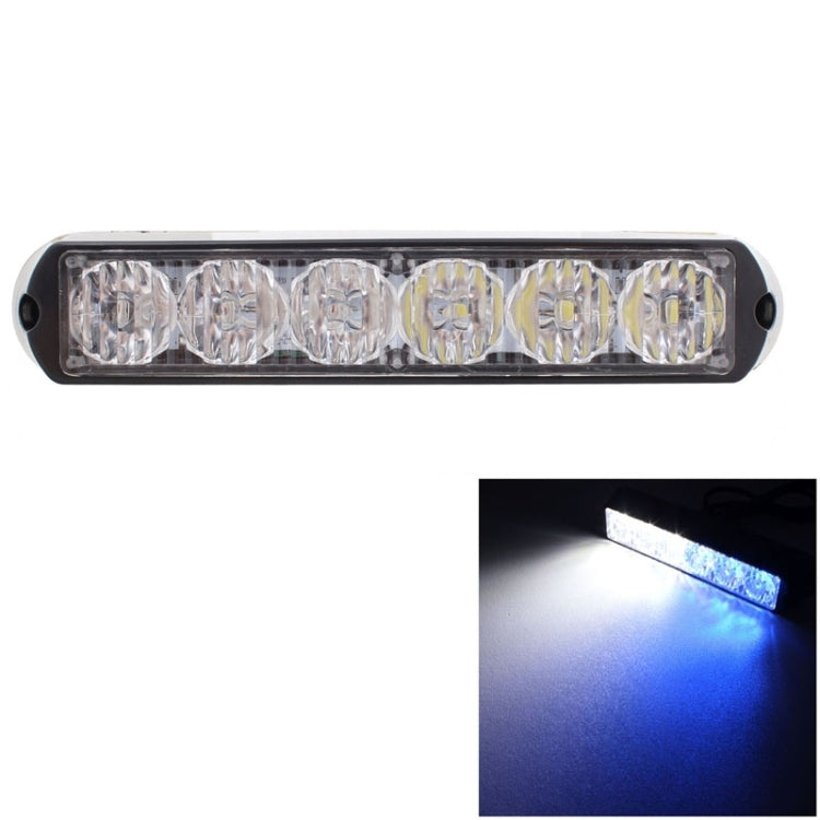 18W 1080LM 6-LED White + Blue Light Wired Car Flashing Warning Signal Lamp, DC 12-24V, Wire Length: 90cm - In Car by buy2fix | Online Shopping UK | buy2fix