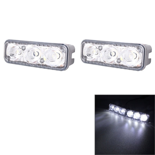 2 PCS MZ 9W 540LM 6500K 3-LED White Light Wired Car Daytime Running Light Fog Lamp, DC12-24V,Light Wire: 15cm - In Car by buy2fix | Online Shopping UK | buy2fix