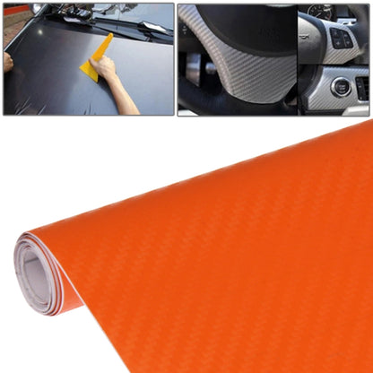 Car Decorative 3D Carbon Fiber PVC Sticker, Size: 127cm x 50cm(Orange) - Auto Film by buy2fix | Online Shopping UK | buy2fix