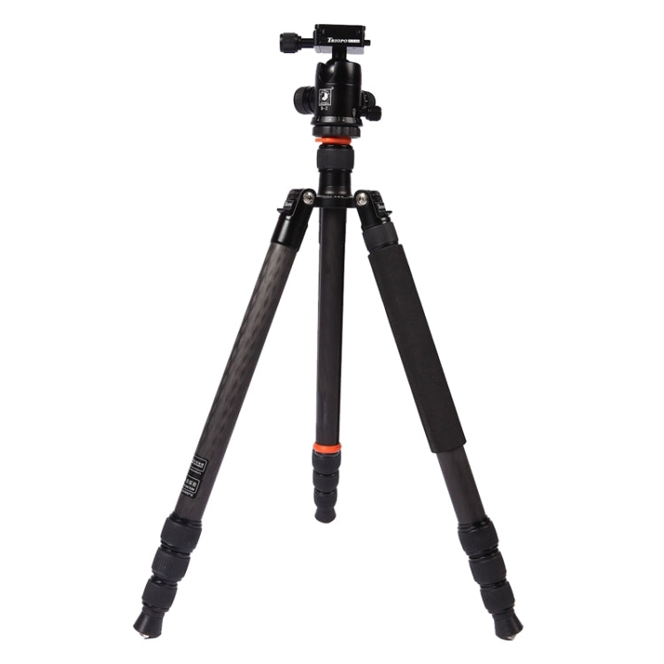 Triopo GT-2804X8.C Adjustable Portable Carbon Fiber Tripod with B-2 Aluminum Ball Head for Canon Nikon Sony DSLR Camera(Black) - Tripods by TRIOPO | Online Shopping UK | buy2fix