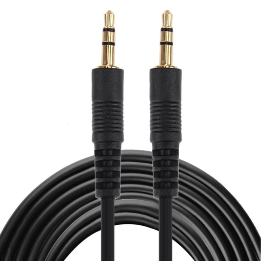 Aux Cable, 3.5mm Male Mini Plug Stereo Audio Cable, Length: 5m (Black + Gold Plated Connector) - Aux Cable by buy2fix | Online Shopping UK | buy2fix