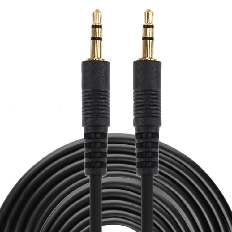 Aux Cable, 3.5mm Male Mini Plug Stereo Audio Cable, Length: 10m (Black + Gold Plated Connector) - Aux Cable by buy2fix | Online Shopping UK | buy2fix