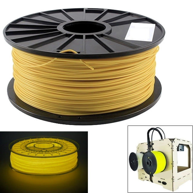 PLA 1.75 mm Luminous 3D Printer Filaments, about 345m(Yellow) - Consumer Electronics by buy2fix | Online Shopping UK | buy2fix