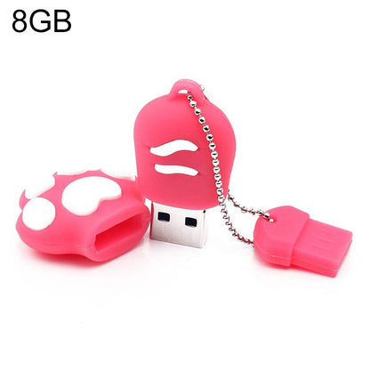 8GB Bear Paw Shaped Silicone USB 2.0 Flash Disk with Anti Dust Cup(Red plum) - USB Flash Drives by buy2fix | Online Shopping UK | buy2fix