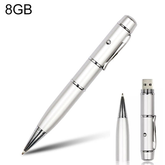 3 in 1 Laser Pen Style USB Flash Disk, Silver (8GB)(Silver) - Computer & Networking by buy2fix | Online Shopping UK | buy2fix