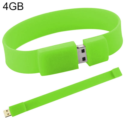 4GB Silicon Bracelets USB 2.0 Flash Disk(Green) - USB Flash Drives by buy2fix | Online Shopping UK | buy2fix