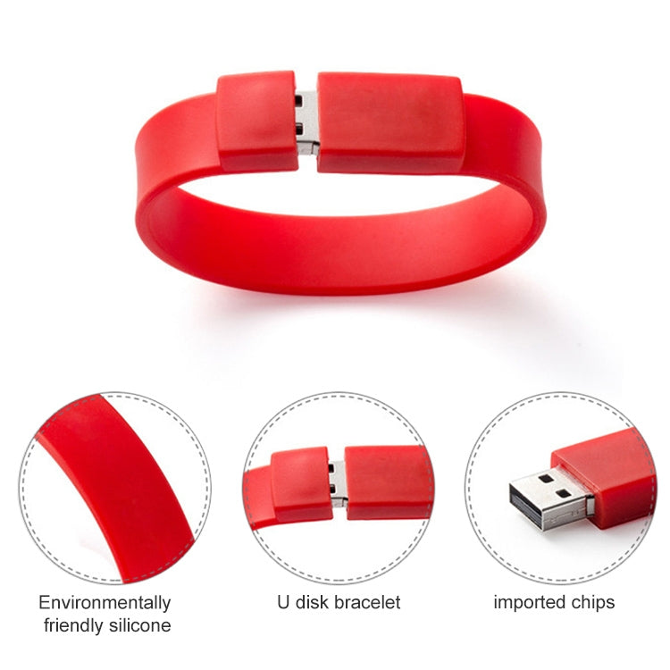 2GB Silicon Bracelets USB 2.0 Flash Disk(Yellow) - USB Flash Drives by buy2fix | Online Shopping UK | buy2fix