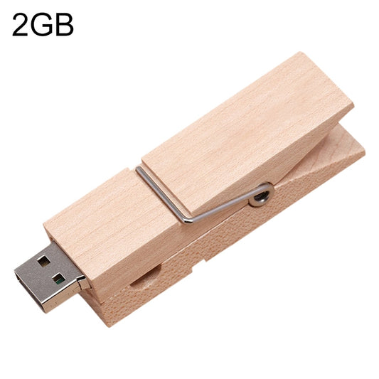 2 GB Wood Clip Style USB Flash Disk - USB Flash Drives by buy2fix | Online Shopping UK | buy2fix