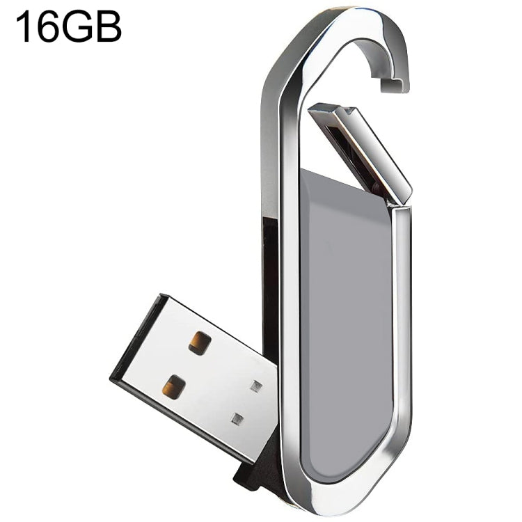 16GB Metallic Keychains Style USB 2.0 Flash Disk (Grey)(Grey) - Computer & Networking by buy2fix | Online Shopping UK | buy2fix