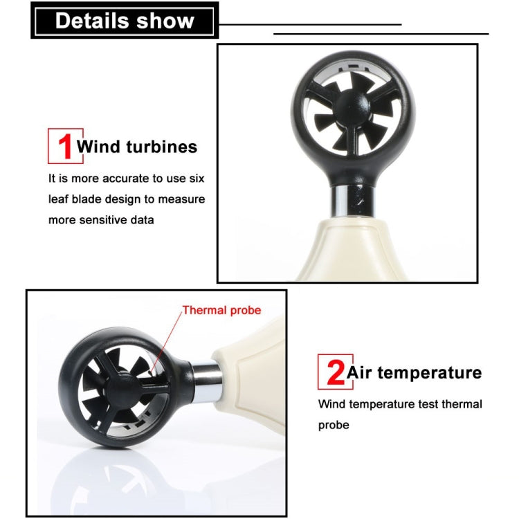 BENETECH Digital Electronic Anemometer (GM816A)(White) - Tachometers & Anemometer by BENETECH | Online Shopping UK | buy2fix