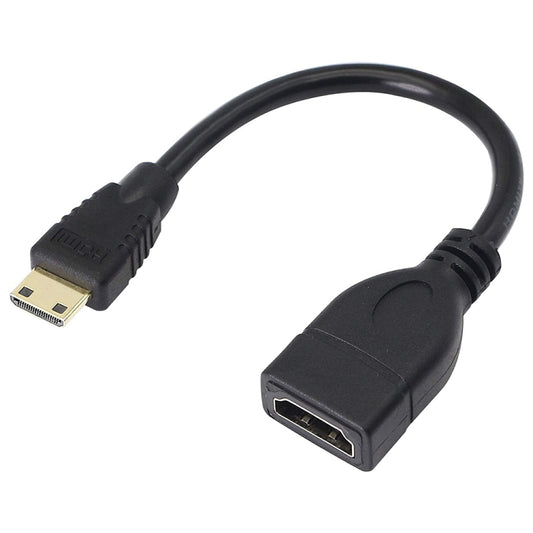 17cm Gold Plated Mini HDMI Male to HDMI 19 Pin Female Cable(Black) -  by buy2fix | Online Shopping UK | buy2fix