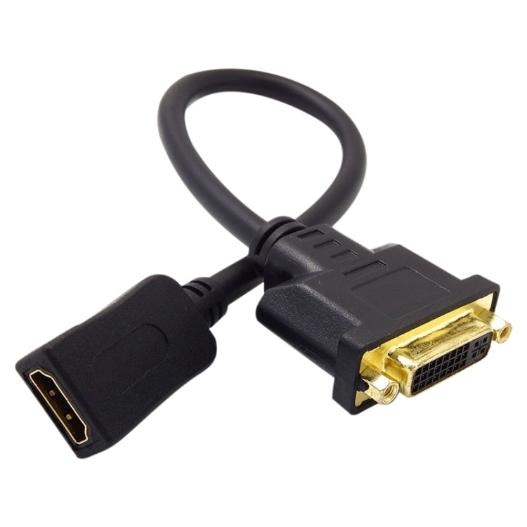 30cm HDMI Female to DVI 24+5 Pin Female Adapater Cable(Black) - Converter by buy2fix | Online Shopping UK | buy2fix