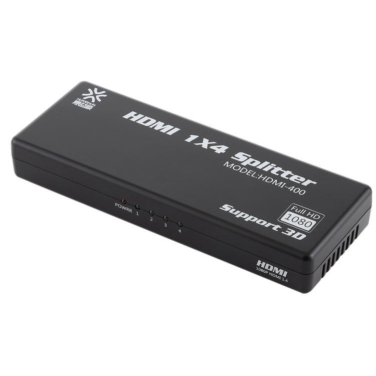 HDMI-400 V1.4 1080P Full HD 1 x 4 HDMI Amplifier Splitter, Support 3D - Splitter by buy2fix | Online Shopping UK | buy2fix