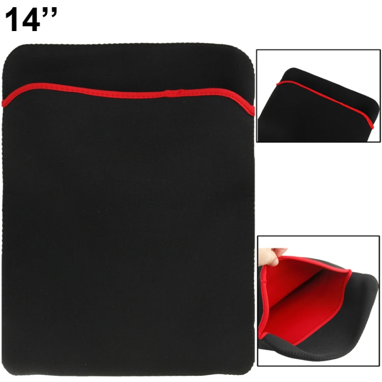 Soft Sleeve Case Bag for 14 inch Laptop(Black) - 14.1 inch by buy2fix | Online Shopping UK | buy2fix