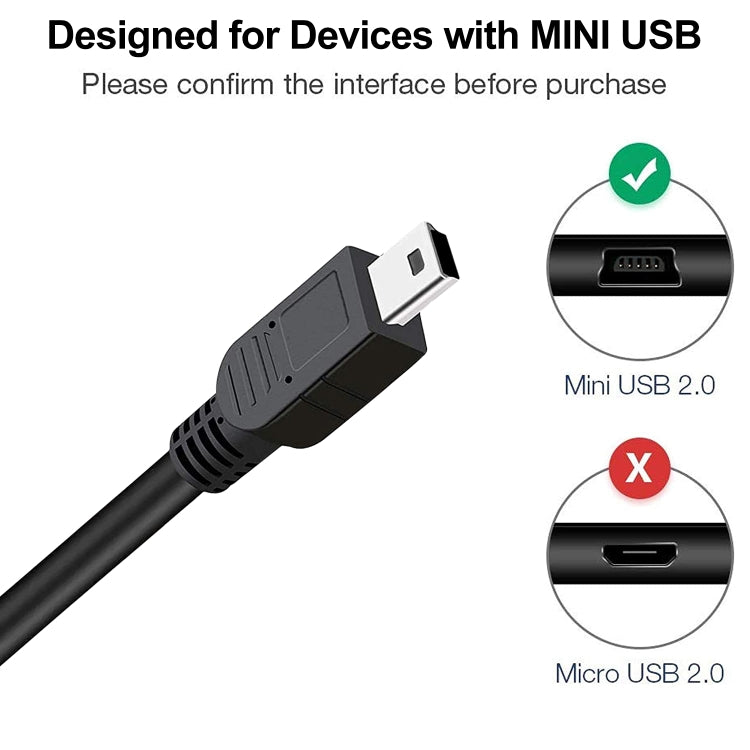 USB 2.0 AM to Mini 5pin USB Cable, Length: 1.5m(Black) - USB Cable by buy2fix | Online Shopping UK | buy2fix