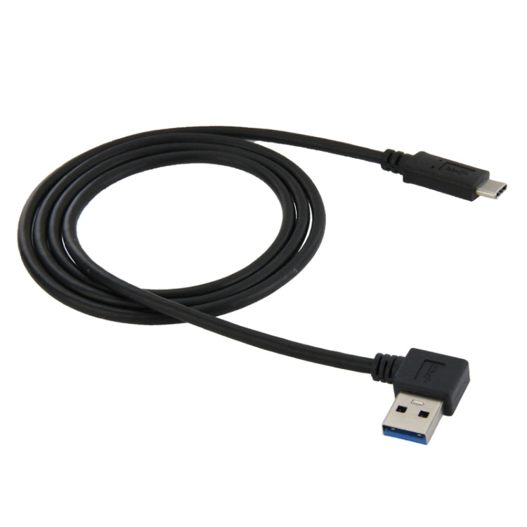 1m USB-C / Type-C 3.1 Male to USB 3.0 90 Degree Left Turn Adapter Cable(Black) - USB-C & Type-C Cable by buy2fix | Online Shopping UK | buy2fix