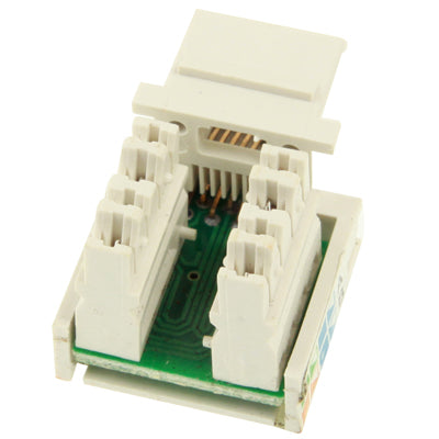 Networking RJ45 Cat6 Jack Module Connector Adapter (Normal Quality)(White) - Lan Cable and Tools by buy2fix | Online Shopping UK | buy2fix