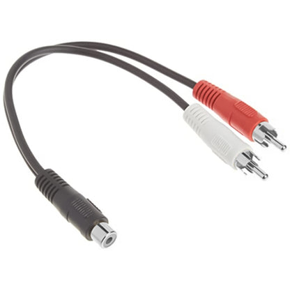 3.5mm female stereo jack to 2 male RCA plugs cable, Length: 38cm - RCA Cable by buy2fix | Online Shopping UK | buy2fix