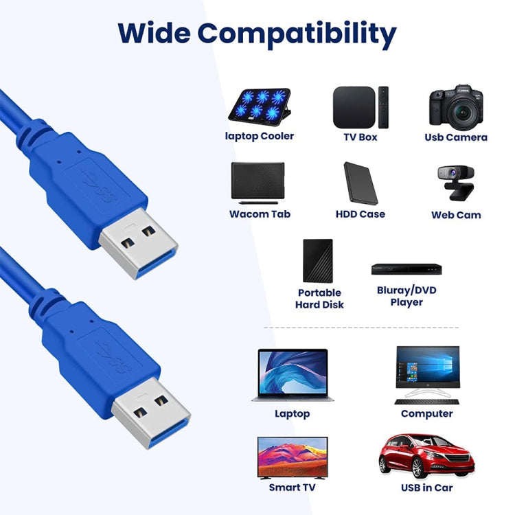 USB 3.0 A Male to A Male AM-AM Extension Cable, Length: 1.5m - USB 3.0 by buy2fix | Online Shopping UK | buy2fix