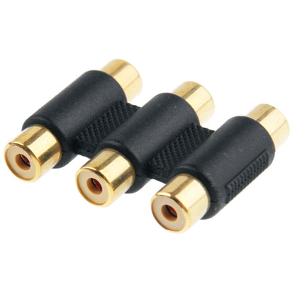 Gold-plated RGB Female to Female Connector(Black) - RCA Adapter by buy2fix | Online Shopping UK | buy2fix