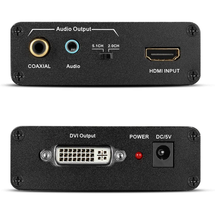 HDV-339 Full HD HDMI to DVI + Digital Coax / Analog Stereo Audio Converter Adapter(Black) - Converter by buy2fix | Online Shopping UK | buy2fix