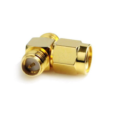 RP-SMA Male to 2 RP-SMA Female Adapter (T Type), Gold Plated - Connectors by buy2fix | Online Shopping UK | buy2fix