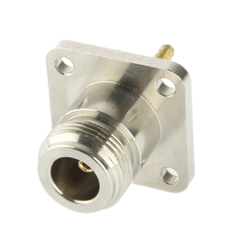 Coaxial RF N Female Adapter with Square Plate(Silver) - Connectors by buy2fix | Online Shopping UK | buy2fix