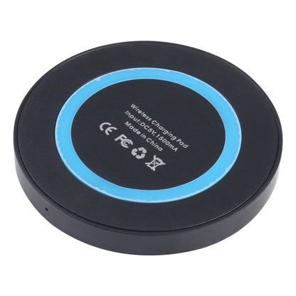 Universal QI Standard Round Wireless Charging Pad (Black + Blue) - Wireless Charger by buy2fix | Online Shopping UK | buy2fix