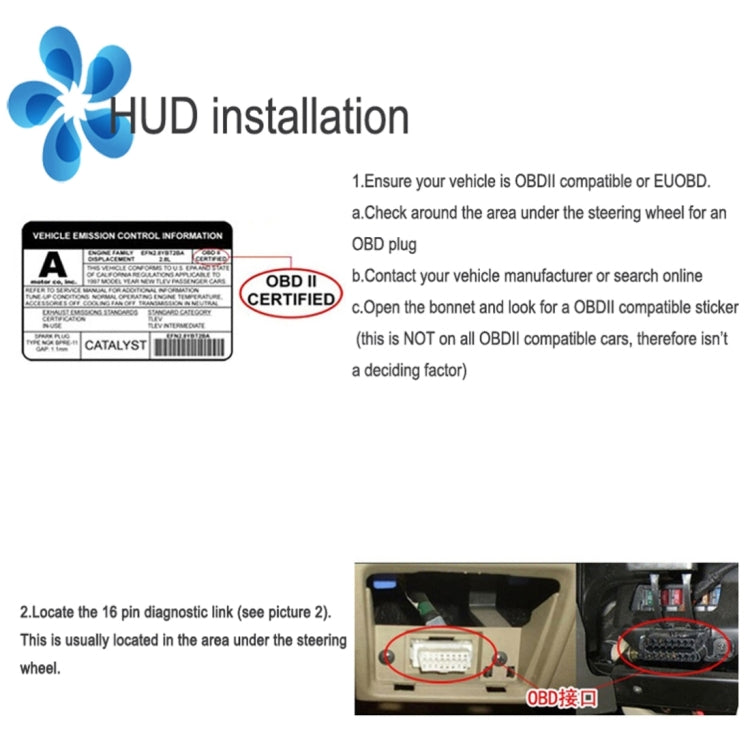 X5 HUD 3 inch Universal Multi Car Head Up Display with OBDII EOBD System, Light Sensors, Rotation Speed, Rotation Speed Unit, Unit Mark, Voltage, Water Temperature, Alarm mark(Black) - Head Up Display System by buy2fix | Online Shopping UK | buy2fix