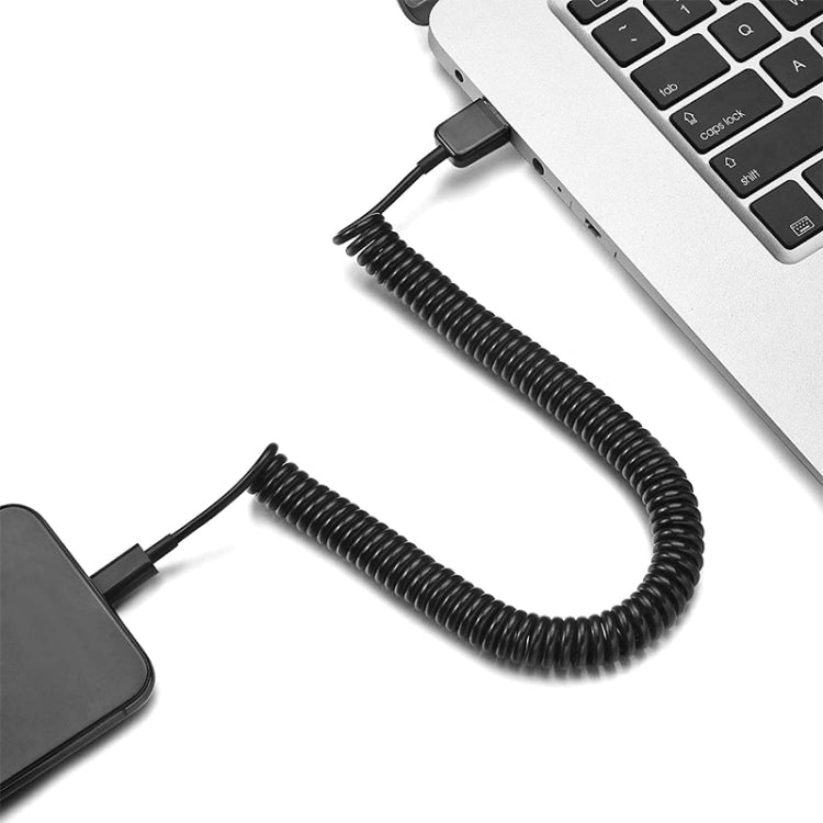 Micro USB Data Sync Charger Coiled Cable, Length: 27.5cm (can be extended up to 100cm)(Black) - Micro USB Cable by buy2fix | Online Shopping UK | buy2fix