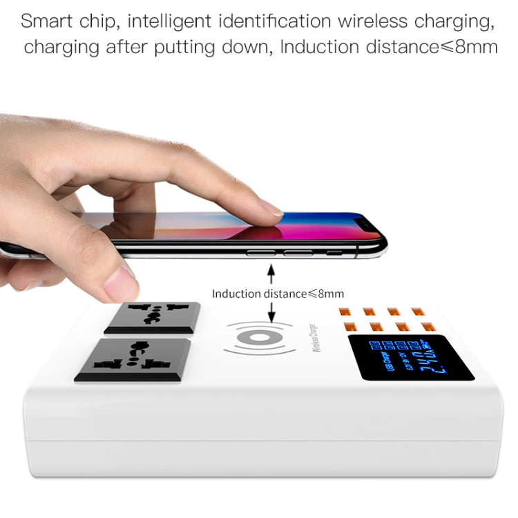 YC-CDA10W 10W Multi Port USB Intelligent Digital Display Fast Charging Wireless Charger, US Plug - Multifunction Charger by buy2fix | Online Shopping UK | buy2fix