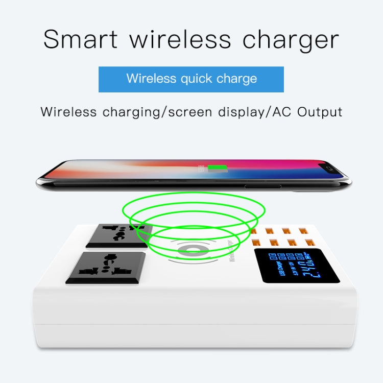 YC-CDA10W 10W Multi Port USB Intelligent Digital Display Fast Charging Wireless Charger, US Plug - Multifunction Charger by buy2fix | Online Shopping UK | buy2fix