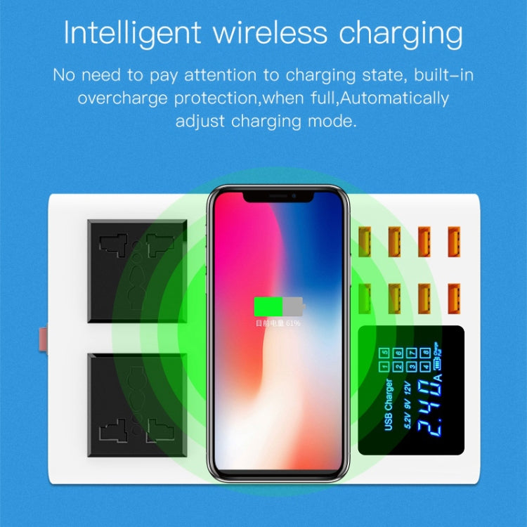 YC-CDA10W 10W Multi Port USB Intelligent Digital Display Fast Charging Wireless Charger, US Plug - Multifunction Charger by buy2fix | Online Shopping UK | buy2fix