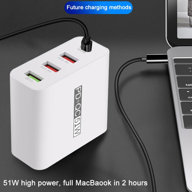 WLX-A6 4 Ports Quick Charging USB Travel Charger Power Adapter, US Plug - Apple Accessories by buy2fix | Online Shopping UK | buy2fix