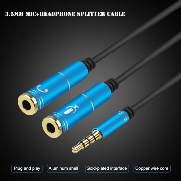 2 in 1 3.5mm Male to Double 3.5mm Female TPE High-elastic Audio Cable Splitter, Cable Length: 32cm(Silver) - Cable & Splitter by buy2fix | Online Shopping UK | buy2fix