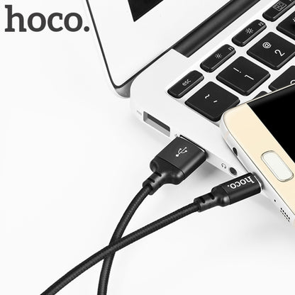 hoco X14 1m Nylon Braided Aluminium Alloy Micro USB to USB Data Sync Charging Cable(Black) - Micro USB Cable by hoco | Online Shopping UK | buy2fix