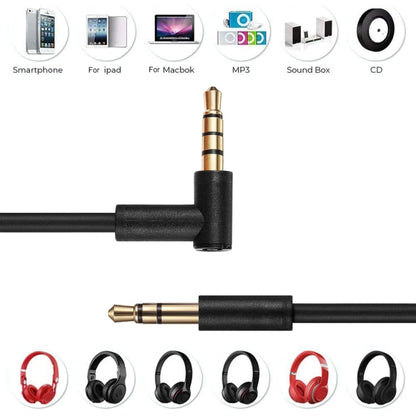 ZS0087 3.5mm Male to Male Earphone Cable with Mic & Wire-controlled, Cable Length: 1.4m(Black) - Headset Accessories by buy2fix | Online Shopping UK | buy2fix